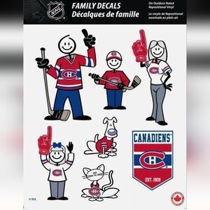 MONTREAL CANADIENS FAMILY STICK PEOPLE DECALS  Licensed NHL Hockey Decals